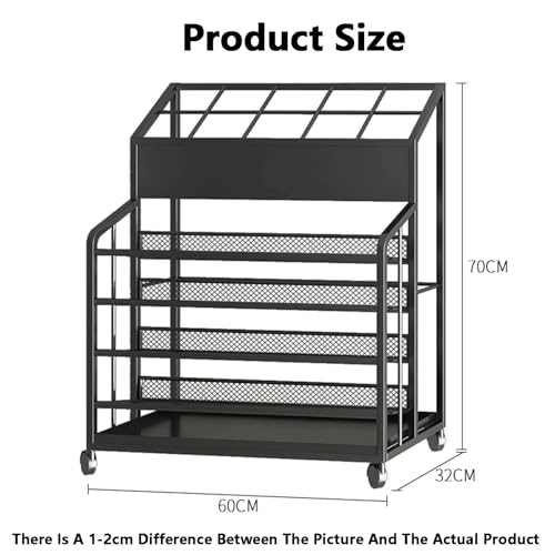 Meuble de rangement métallique à roulettes avec bac pour bureau - 2