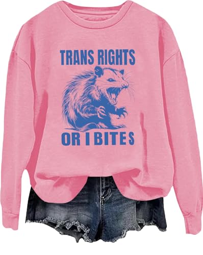 Sudadera Trans Rights or I Bite, camisa Trans Rights or I Bite, camiseta de derechos trans incluidos, sudadera con derechos trans, rosa, XL Sudadera Trans Rights or I Bite, camisa Trans Rights or I Bite, camiseta de derechos trans incluidos, sudadera con derechos trans, rosa, XL