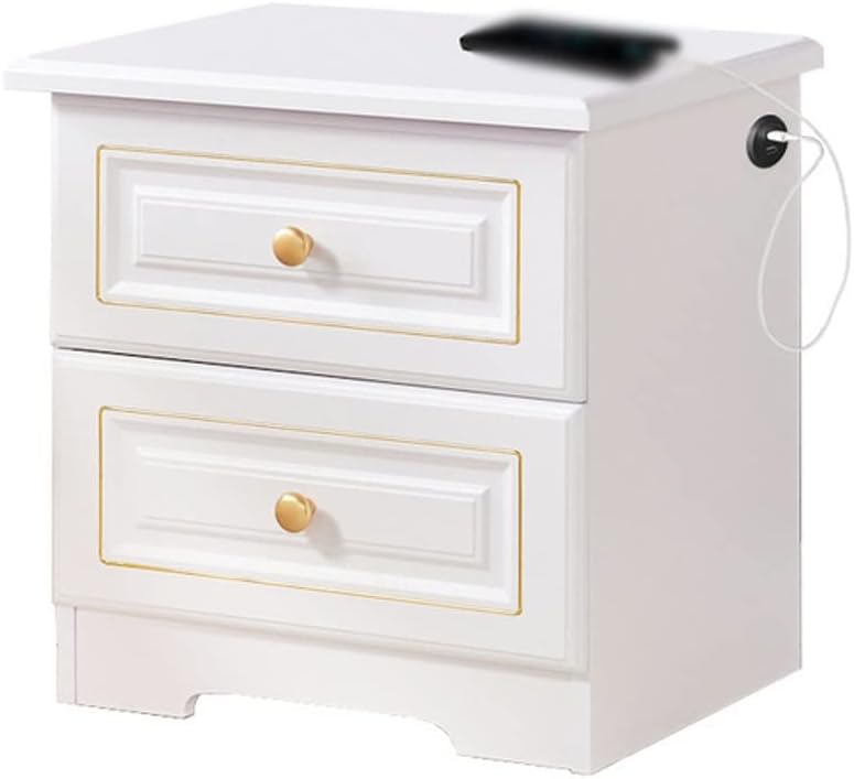 Table Chevet Bois Chargeur, armoire Rangement Intelligente Multifonction Pour Chambre Coucher