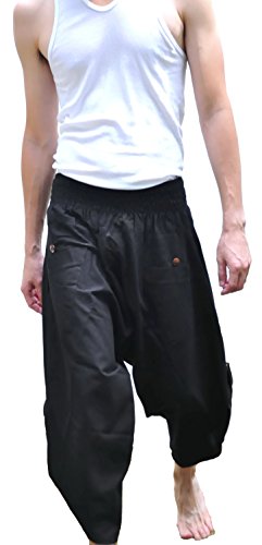 Siam Trendy Men's Japanese Style Pants One Size All Black (All Black)