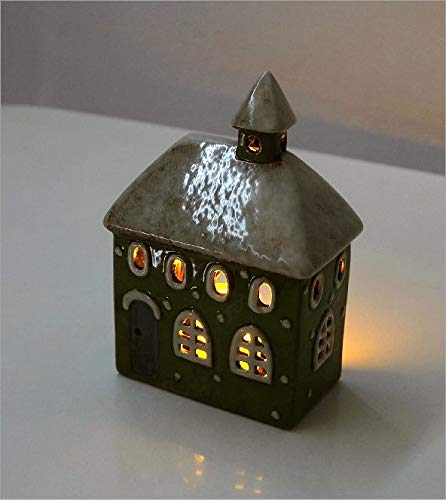 Amazon.co.jp: キャンドルハウス 陶器 キャンドルホルダー おうち 家