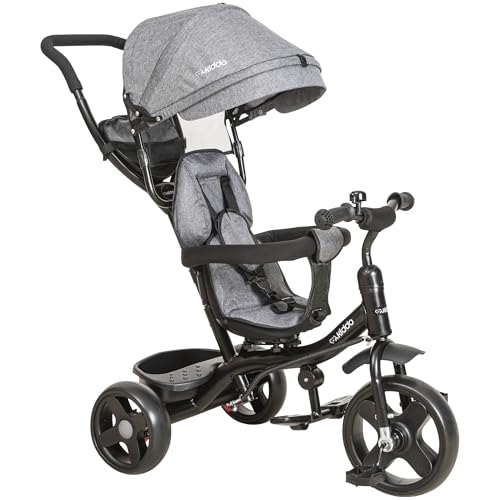 Carrinho de Bebe e Triciclo Kiddo Giratório Melange Grafite