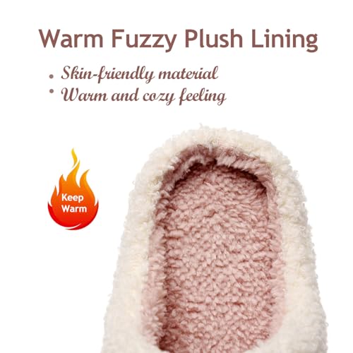 Women House Slippers,Mens Fuzzy Slippers,Casual Slip-on Home Shoes Outdoor Indoor Warm Soft Plush Anti Slip Bedroom Shoes3