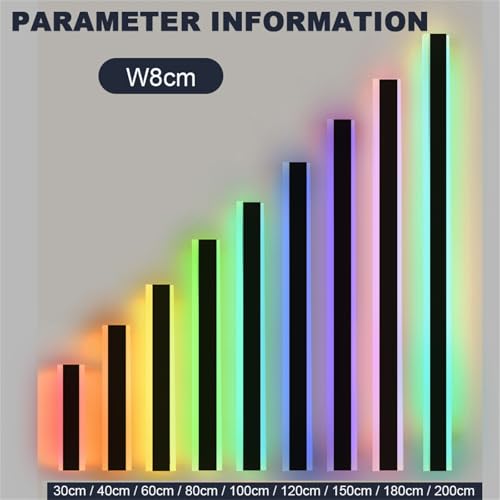 Apliques de pared modernos RGB regulables lámpara interior de aluminio con mando a distancia 80CM 5