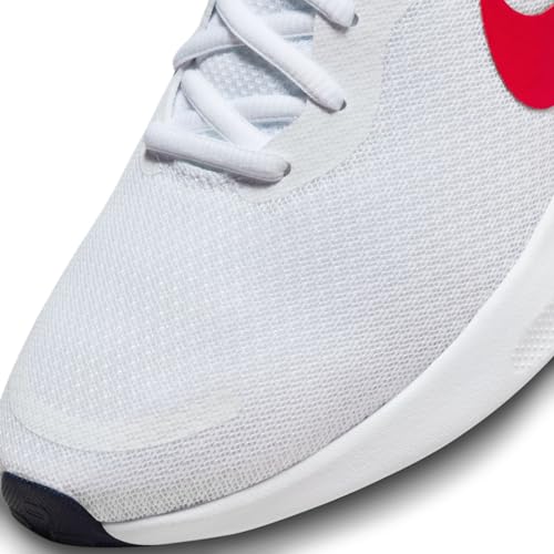 Image of Nike Mens Revolution 7 White /University RED-Midnight Navy Running Shoe - 13 UK (14 US) (FB2207-101)