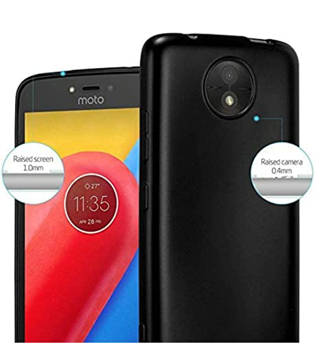 Image of Mobile Back Cover Case for Motorola Moto C (Silicone Case|CameraProtection|Black SC1510)