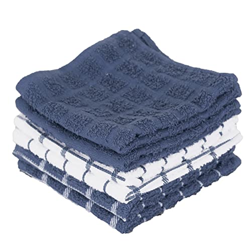 Ritz Premium Kitchen Towel Highly Absorbent, Super Soft, Long-Lasting, 100% Cotton Terry Dish Towels, Hand Towels, Tea Towels, Bar Towels, 6-Pack, 12"x12", Federal Blue #1