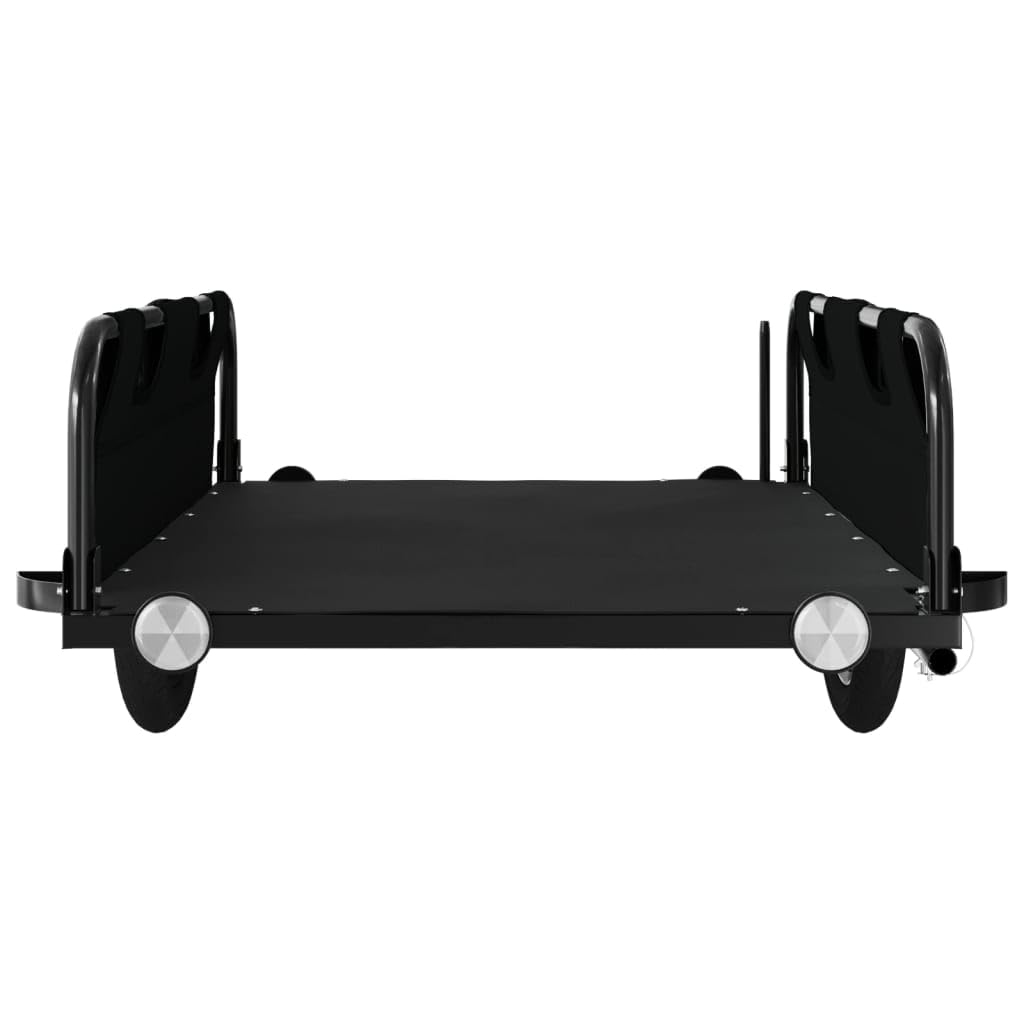 Willood Fahrradanhänger Lastenanhänger Fahrrad Transportanhänger Anhänger Schwarz Oxford-Gewebe und Eisen 135 x 68 x 38.5 cm