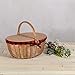 PICNIC TIME - Country Vintage Picnic Basket with Lid - Wicker Picnic Basket for 2, (Red & Black Buffalo Plaid Pattern)
