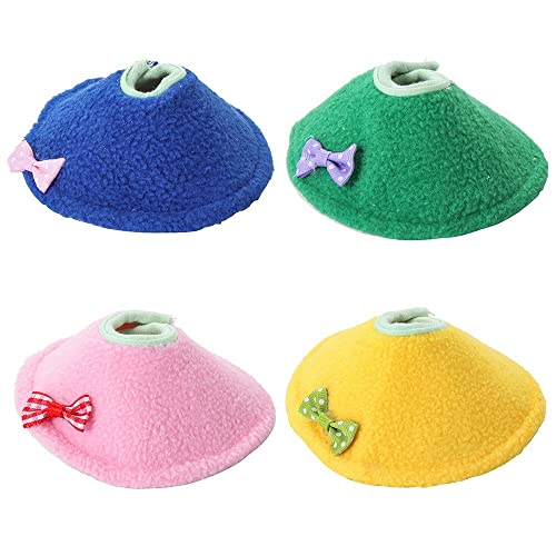 Image of 4 Pcs Adjustable Bird Cone Collar, Elizabethan Collar Parrots Protection Cover, Anti-bite Anti-Licking Wound Healing After Surgery Collar Cones(L)