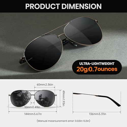 Image of Cyxus Aviator Sunglasses for Men Polarized UV400 Protection 1489 | Anti Glare,Davos Style,Military Pilot Sunglasses,Ideal for Driving Hiking Travel Outdoor Activities