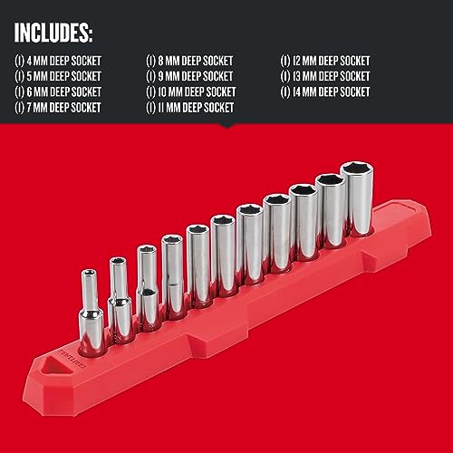 Image of CRAFTSMAN Socket Set, Metric, 1 /4 inch Drive, 6 Pt., 11Piece (CMMT12051)