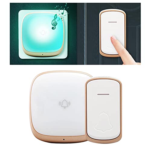 gazechimp Kit Campainha sem fio Carrilhão de Porta À D' Água de 36 5 Níveis de Volume 1 Push Button