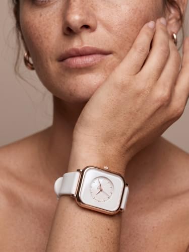Image of Premium Rose Gold Square Analog Watch for Women & Girls | Stylish Stainless Steel Strap | Elegant Heart Second Hand | Trendy Ladies Wrist Watch under 500 | Square Case Design | Perfect for Casual | Affordable Fashion Watch for Girls