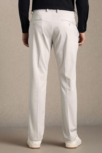 Image of Louis Philippe Men's Comfy Tapered fit Knitted & 4 Way Stretch Casual Trouser
