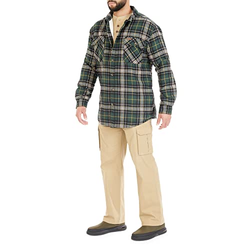 Image of Smith's Workwear Men's Sherpa-lined Cotton Flannel Shirt Jacket