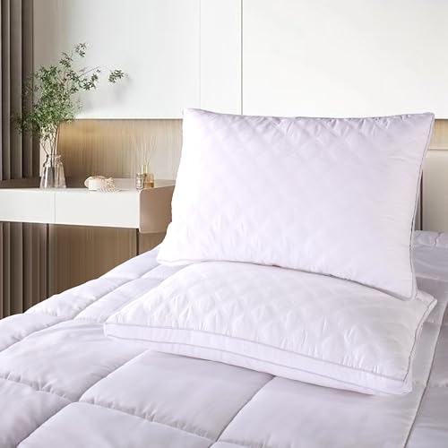 Mixibaby Premium Kopfkissen 2er Set 50 x 70cm Schlafkissen Atmungsaktiv Weich Kissen Gestepptes Nackenkissen, Model:Diamond Puff Pillow