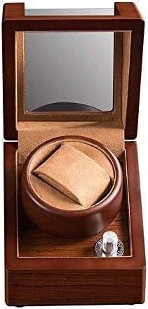 Mechanical Watch Shaker Wooden Single Automatic Winder Box, Silent Motor and Flannel Pillow, 5 Roating Mode, 2 Charge
