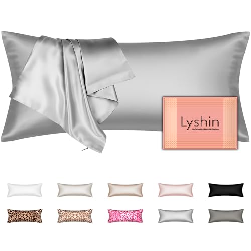 Silk Body Pillow Cover with Zipper, Mulberry Silk Pillow Cases Body Size Ultra Smooth and Soft Breathable Cooling Silk Satin Body Pillowcase for Hair and Skin (20x54 Inches, 1 Pack)