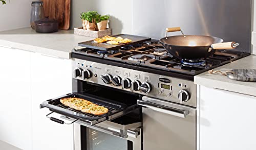 Rangemaster-PROP90DFFSSC-Freestanding-Range-Cooker-Two-Fan-Ovens-AA-Rated-5-Burner-Gas-Hob-Stainless-Steel