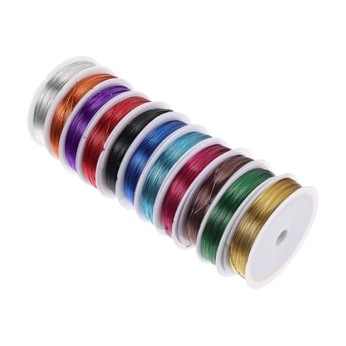 Alambre de hierro para joyería DIY: set de 11 rollos multicolor para manualidades