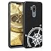Produktbild kwmobile LG G7 ThinQ/Fit/One Hülle - Handyhülle für LG G7 ThinQ/Fit/One - Handy Case in Kompass Vintage Design Weiß Schwarz