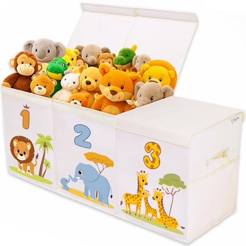 Nojube Baúl Juguetes Infantil Grande XL - Cesta Almacenaje Juguetes Plegable y Resistente - Juguetero Organizador de Juguetes Infantil de Tela Oxford - Caja Juguetes Almacenaje dormitorio con tapa