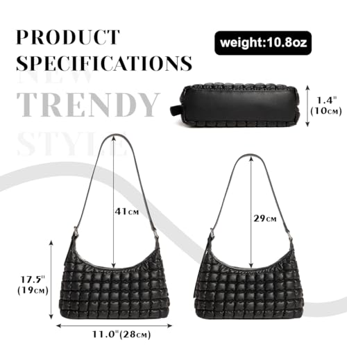 Quilted Crossbody Bags for Women Leather Vegan Pleated Plaid Purse Shoulder Bags Lightweight Puffer Bag Satchel Handbag3