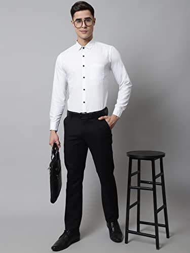 Image of Majestic Man Slim Fit Solid Cotton Blend Formal Shirt for Men
