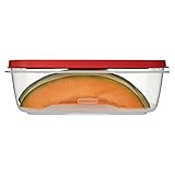 Rubbermaid Easy Find 8.5-Cup Food Storage Container, Small, Clear with Red Lid