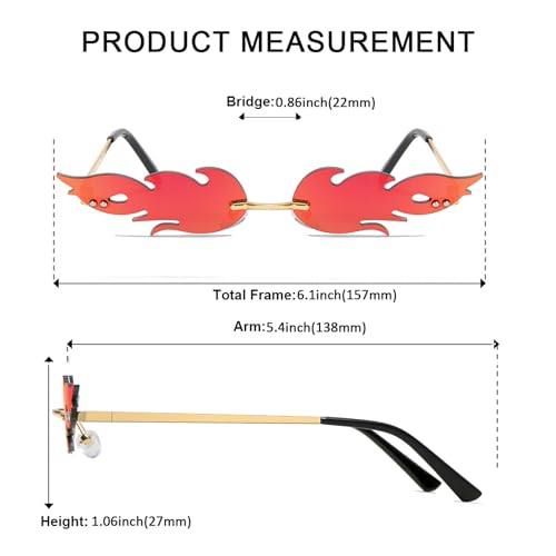 Halloween Flame Sunglasses fire shape glasses Devil Glasses Goth Vampire Accessories4