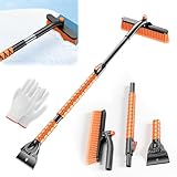 YushengTai Eiskratzer Auto mit Schneebesen 98cm - 2-in-1 Teleskop Eisschaber &...