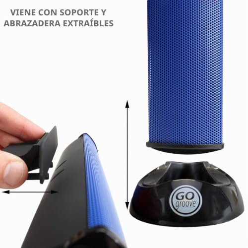 Mini barra de sonido USB con clip para monitor altavoces portátiles GOgroove azul 6