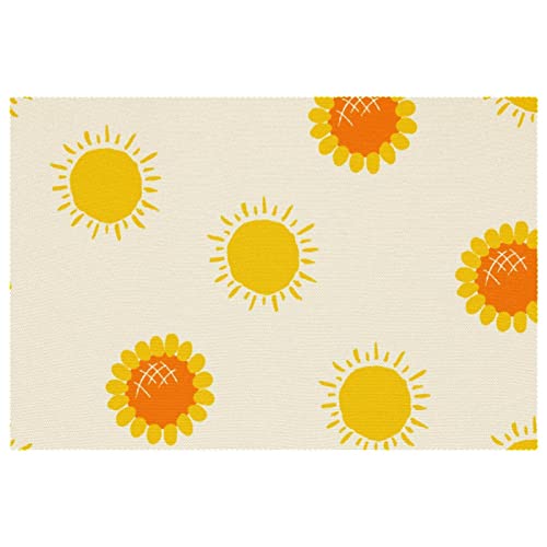 Sets de table fleurs jaunes design antidérapant de haute qualité