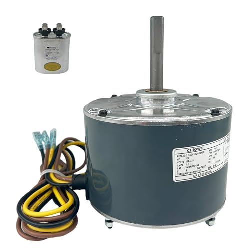 CHIOWO 5KCP39DGY543S Condenser Fan Motor 1/5HP, 208-230V, 1.1A, 1100RPM Compatible with GE, Genteq, Carrier, Bryant, Payne Air Conditioner 5KCP39EGUA11BS, HC37GE219, HC37GE219A, Y7S623C269L, MOT99133