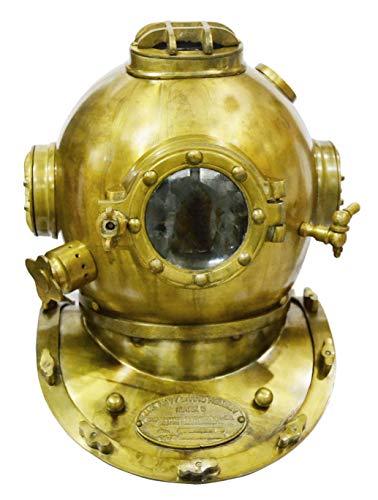 Nauticalmart Scuba Diving Divers Helmet U.s Navy Mark V Solid Steel Original Antique 18 by NAUTICALMART Cover