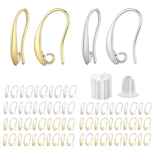 14K Gold Plated and Silver Earring Hooks 230PCS Earring Findings for Jewelry Making Hypoallergenic Ear Wires for DIY Bulk Pack