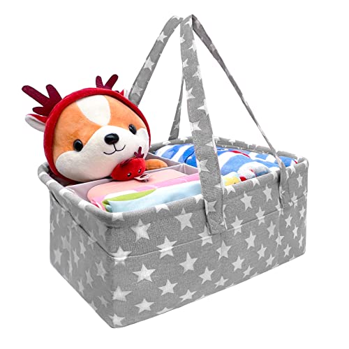 Bebé Organizador Pañales Portátil Cesta Almacenamiento Ajustables Regalo Recién Nacidos Pañales y Toallitas Alfombra Cambiador Cesta Bebe 42*28*18cm