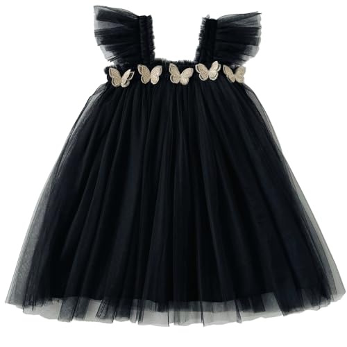 Baby Girls Layered Fly Sleeve Tutu Dress Casual Party Tulle Tunic Dresses 9M-3T