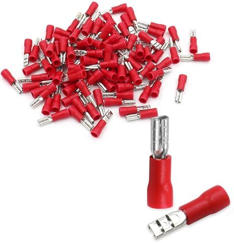 BAOMAIN 0.11" Female Quick Disconnect Spade Terminals 22-16 AWG 100-Pack