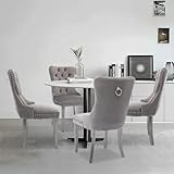 SoarTalent Sillas de Comedor Tapizadas en Terciopelo, Gris