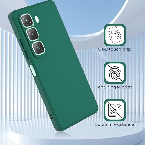 Image of A rtistque Back Cover Case for Infinix Hot 60 5G with Camera Protection | Shockproof TPU|Stylish Protective Design|Slim Fit|Ultra Matte| Back Cover - Green