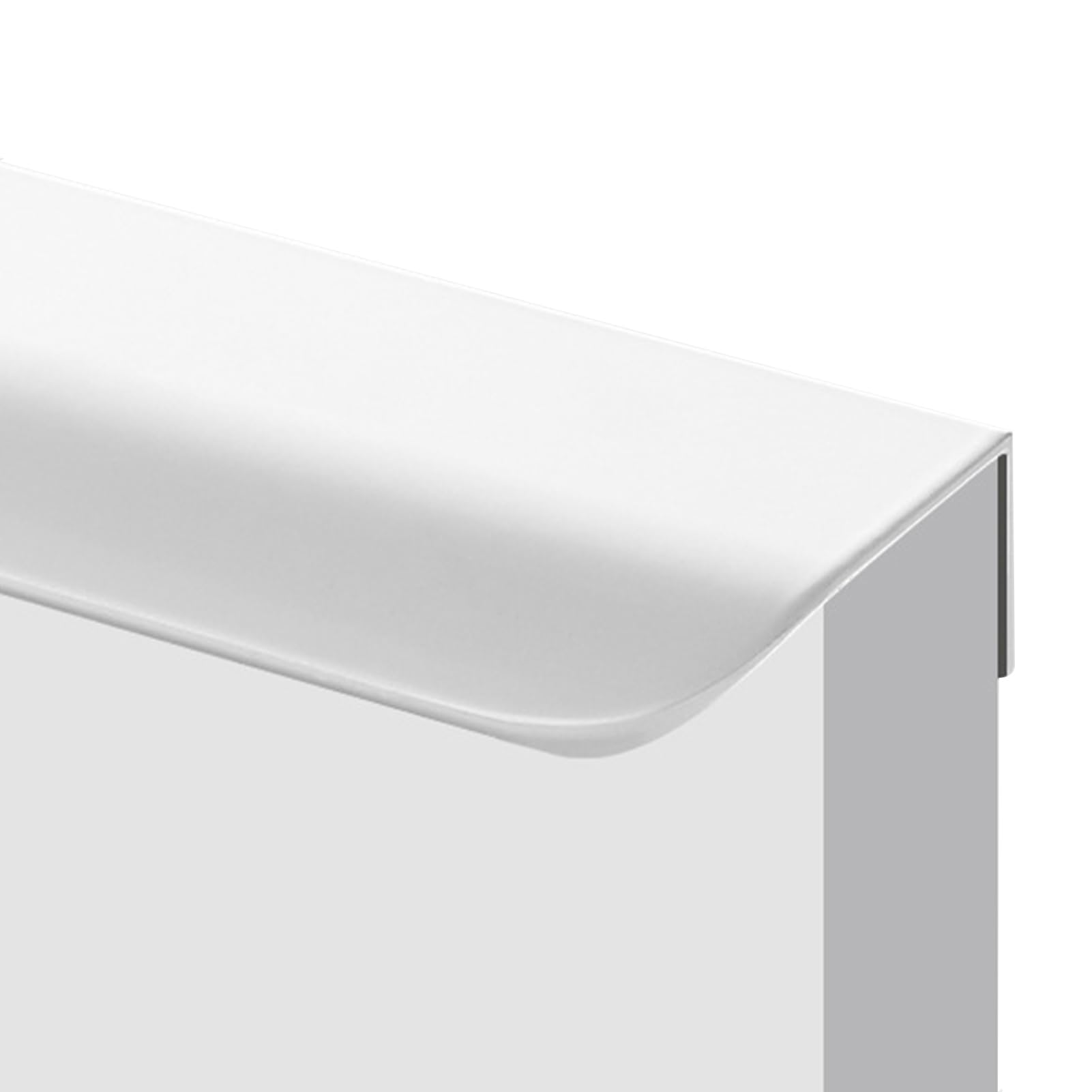 Jiajulashou123 White With Aluminium Finish 2 Pack Concealed Cupboard Handles Kitchen Cabinet Door Handles Furniture Handles Aluminium Hidden Drawer Pulls Finger Edge Pull Handle White Invisible Door Knobs For Wardrobe (Length:600mm)