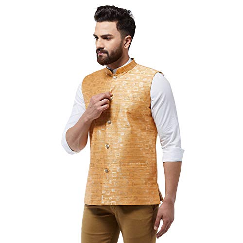 Image of SOJANYA (Since 1958 Men's Jacquard Silk Designer Waist Coat