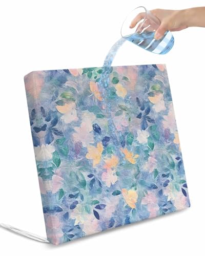 2 Pack Spring Flowers Waterproof Cushion Covers with Ties, Outdoor Patio Chaise Lounge Chair Seat Cushion Slip Covers Replacement(Only Cover) Vintage Country Botanical Daisy Floral 24