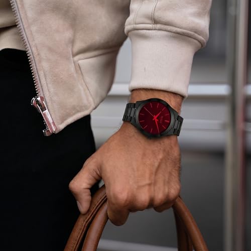 Image of BUREI Men's Wrist Watch, Analog Stainless Steel Dress Waterproof Quartz Watch for Men with Japanese Movement,Refined Gifts for Men, Boyfriend, Husband, Dad