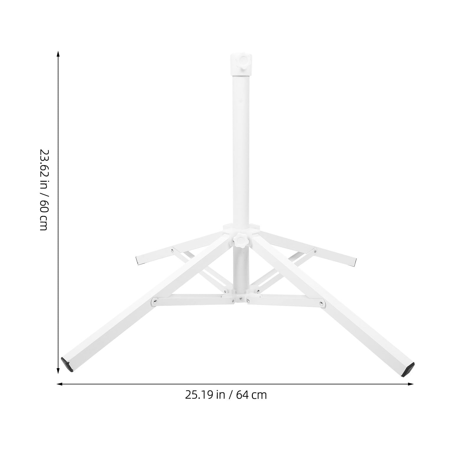 Operitacx Supporto per Ombrellone Pieghevole Bianco in Metallo e Plastica | Base Portatile, Struttura Stabile, per Giardino e Viaggio, Festa Estiva