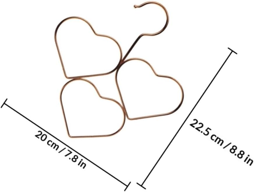 Healifty Multi-Functional Heart-Shaped Clothes Hanger with Non-Slip Design, Rose Gold Scarf and Necktie Rack, Space-Saving Closet Organizer for Home Use, 5pcs