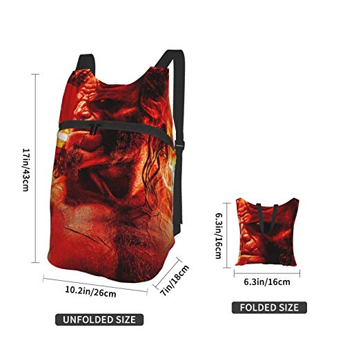 PXQOV Hell Baron Folding Portable Backpack- Ultra Lightweight Packable Water Resistant Travel Hiking Backpack Daypack Small Casual Handy Camping Outdoor Backpack
