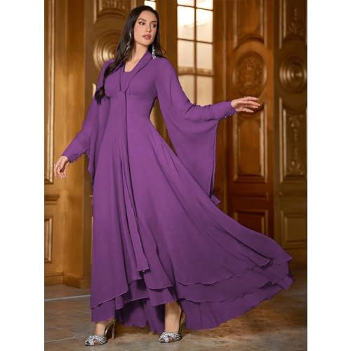 Image of TOLEEN Summer Floral Dresses for Women Long Sleeve Casual Style Beach Swing Dresses